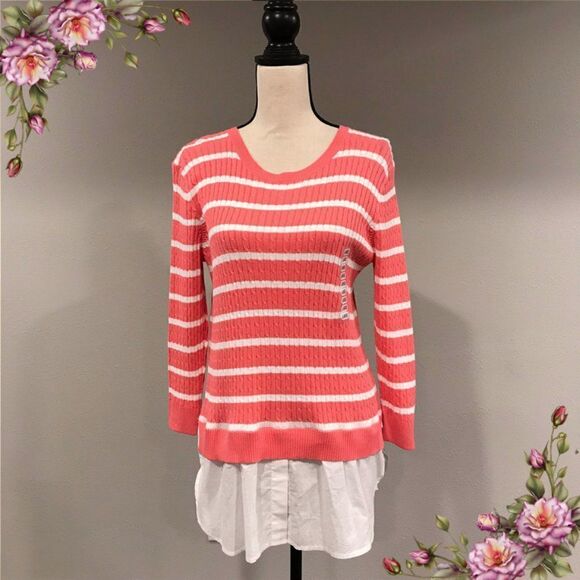 Carol color Striped long sleeve sweater - Picture 1 of 8